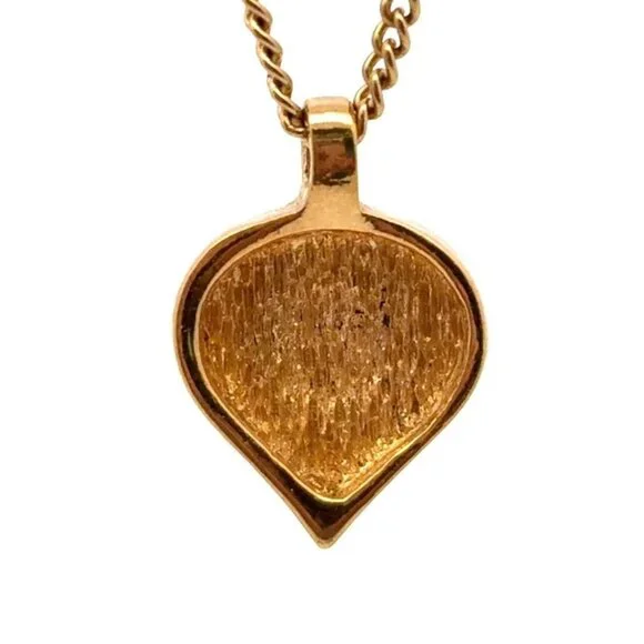 Christian Dior Vintage Rhinestone Crystal Round Necklace Gold Plated